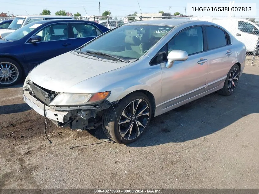 2008 Honda Civic Lx VIN: 1HGFA16538L007813 Lot: 40273933