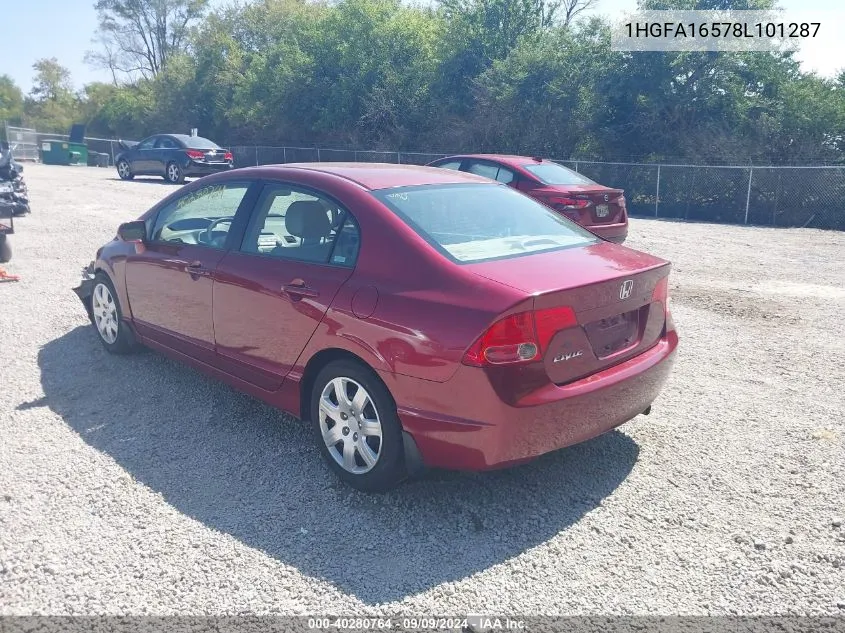 2008 Honda Civic Lx VIN: 1HGFA16578L101287 Lot: 40280764