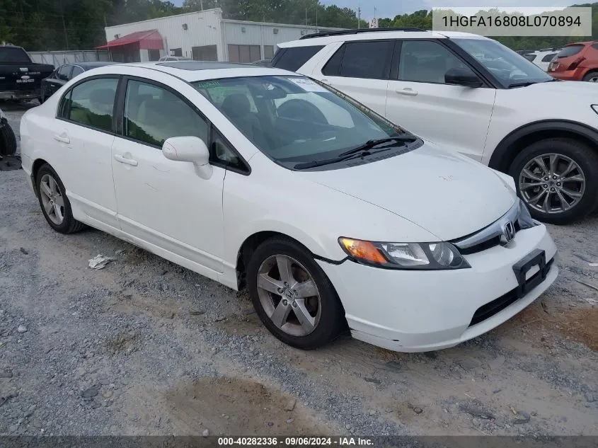 1HGFA16808L070894 2008 Honda Civic Ex