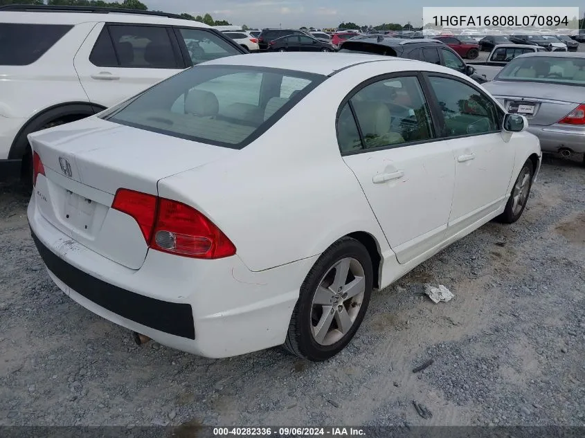 1HGFA16808L070894 2008 Honda Civic Ex