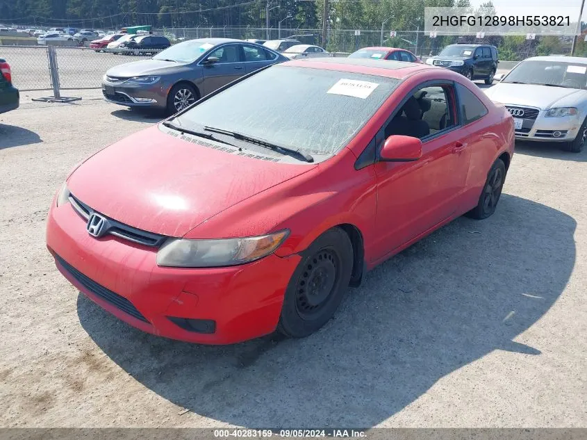 2008 Honda Civic Ex VIN: 2HGFG12898H553821 Lot: 40283159