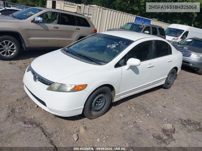 2008 Honda Civic Sdn Lx VIN: 2HGFA16518H325068 Lot: 40284016