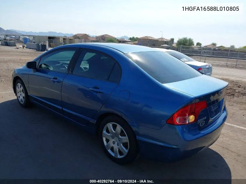 2008 Honda Civic Lx VIN: 1HGFA16588L010805 Lot: 40292764