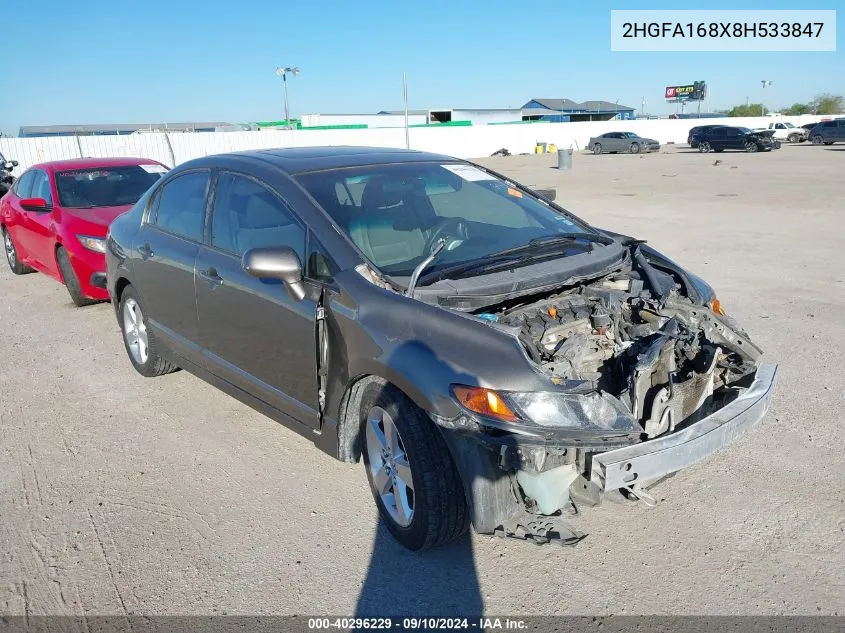 2008 Honda Civic Ex VIN: 2HGFA168X8H533847 Lot: 40296229