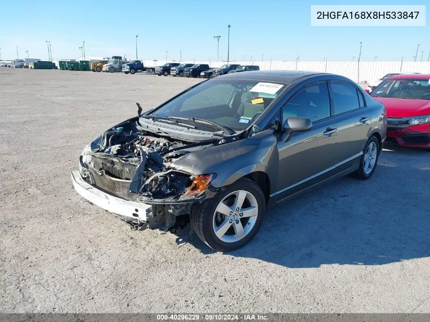 2008 Honda Civic Ex VIN: 2HGFA168X8H533847 Lot: 40296229