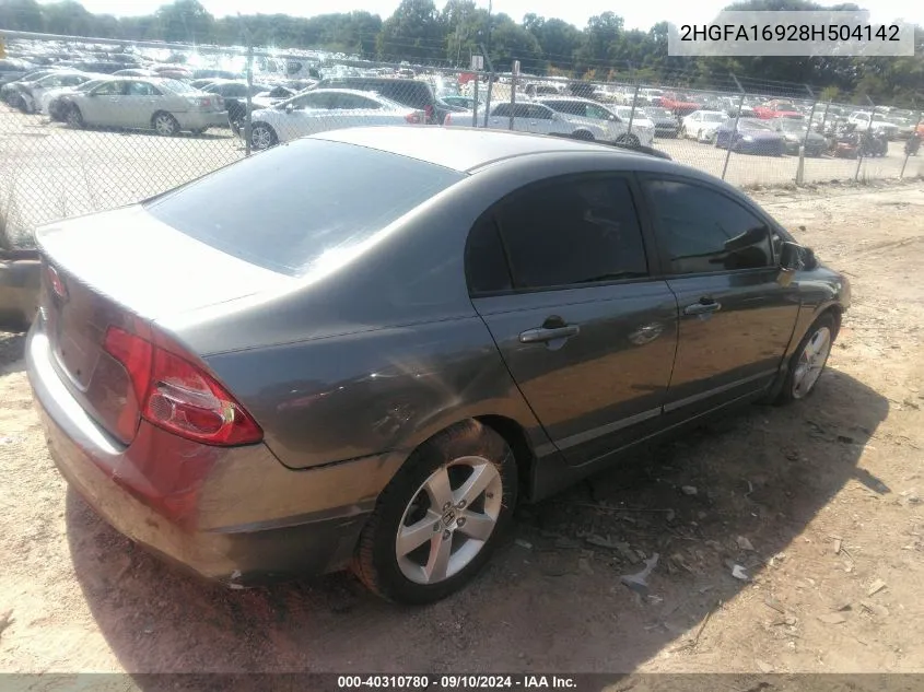 2HGFA16928H504142 2008 Honda Civic Ex-L