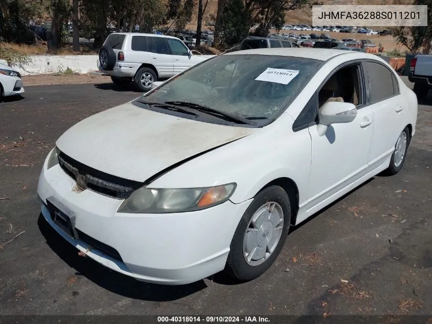 2008 Honda Civic Hybrid VIN: JHMFA36288S011201 Lot: 40318014