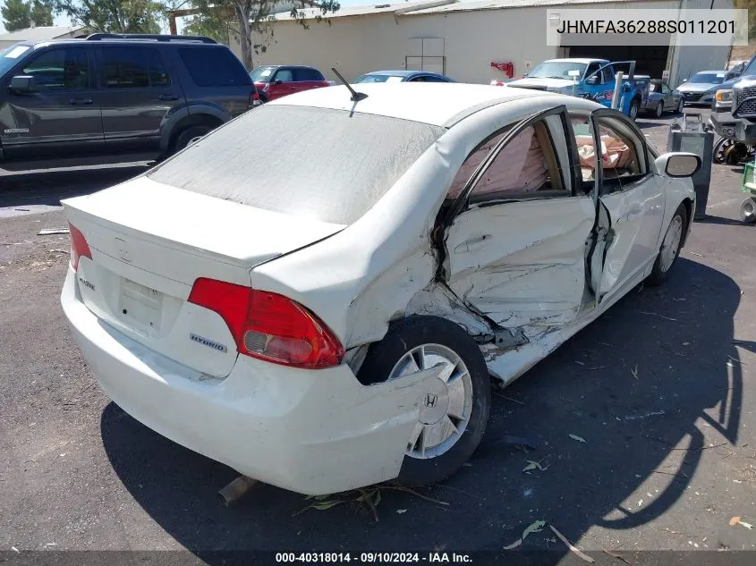 JHMFA36288S011201 2008 Honda Civic Hybrid