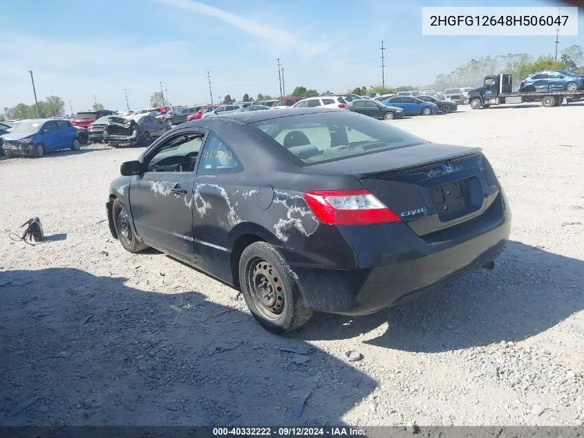 2HGFG12648H506047 2008 Honda Civic Lx