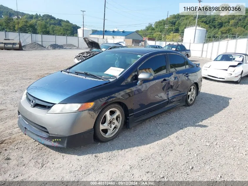 2008 Honda Civic Ex VIN: 1HGFA16898L090366 Lot: 40332460