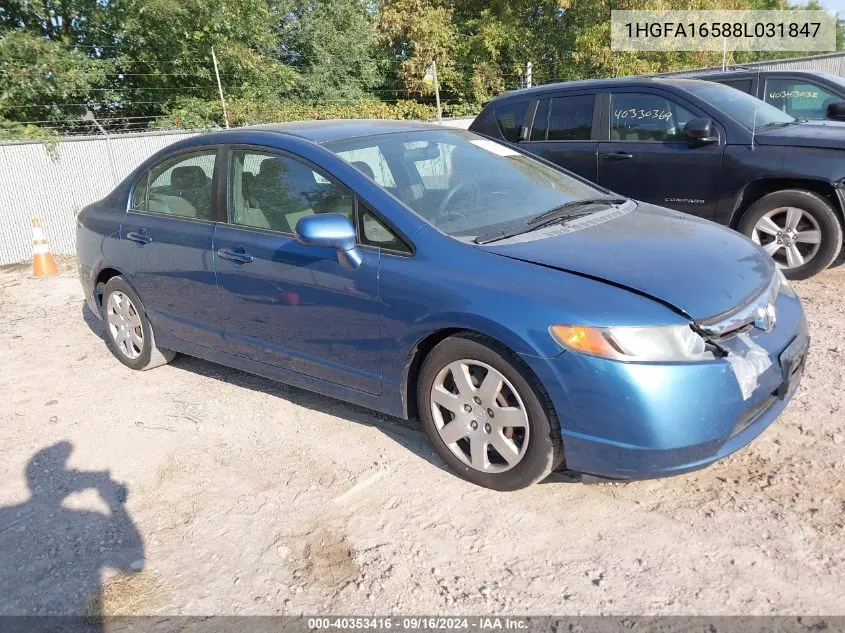 2008 Honda Civic Sdn Lx VIN: 1HGFA16588L031847 Lot: 40353416