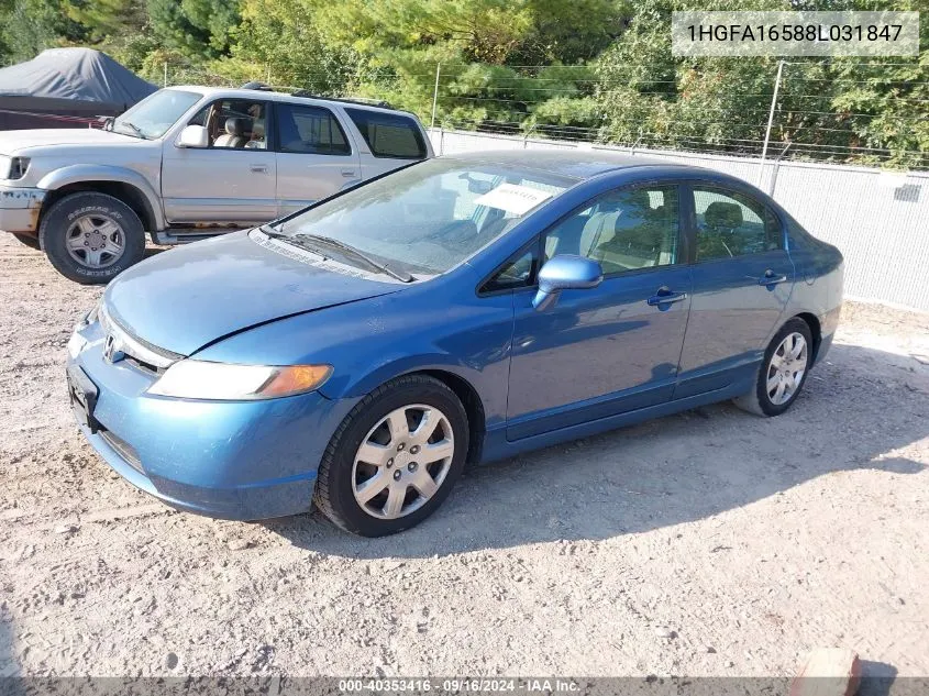 2008 Honda Civic Sdn Lx VIN: 1HGFA16588L031847 Lot: 40353416