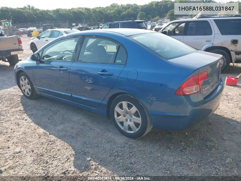 2008 Honda Civic Sdn Lx VIN: 1HGFA16588L031847 Lot: 40353416