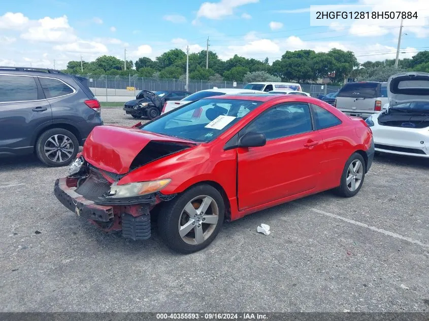 2008 Honda Civic Ex VIN: 2HGFG12818H507884 Lot: 40355593