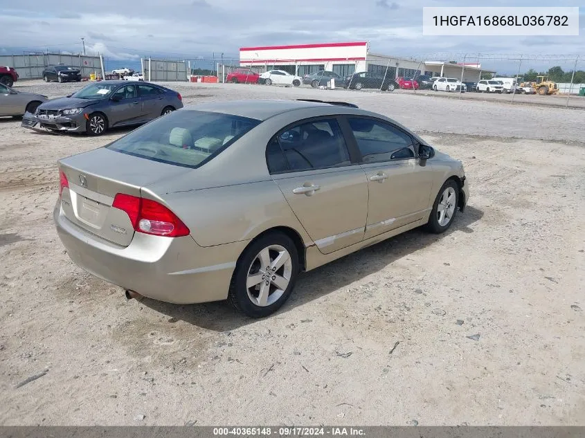 2008 Honda Civic Ex VIN: 1HGFA16868L036782 Lot: 40365148