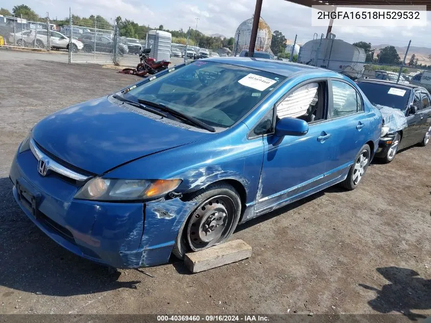 2008 Honda Civic Lx VIN: 2HGFA16518H529532 Lot: 40369460