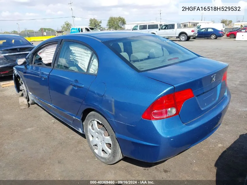 2008 Honda Civic Lx VIN: 2HGFA16518H529532 Lot: 40369460