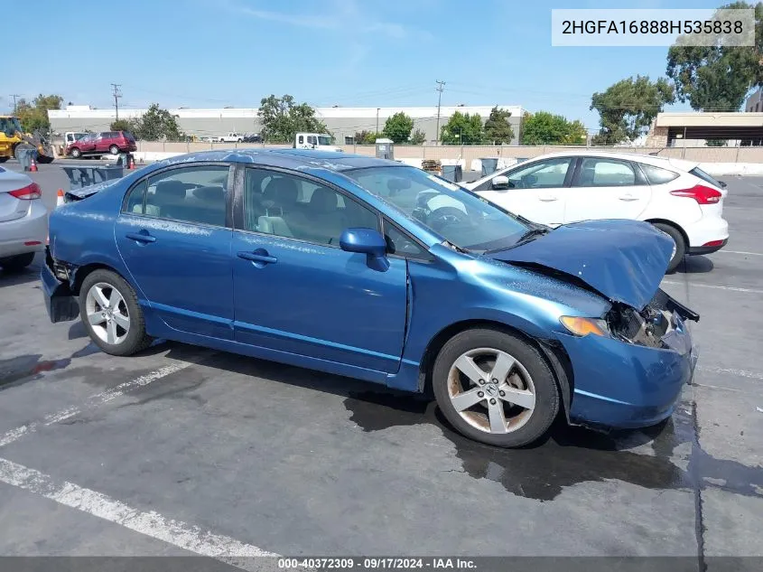 2008 Honda Civic Ex VIN: 2HGFA16888H535838 Lot: 40372309