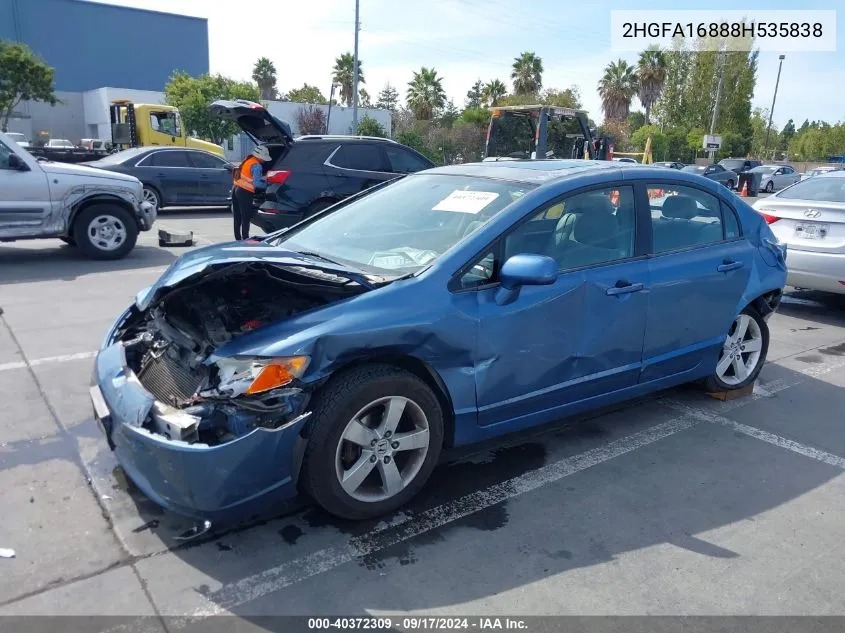 2008 Honda Civic Ex VIN: 2HGFA16888H535838 Lot: 40372309