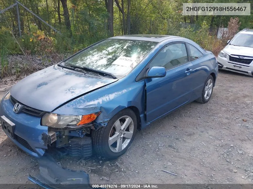 2008 Honda Civic Ex-L VIN: 2HGFG12998H556467 Lot: 40376276