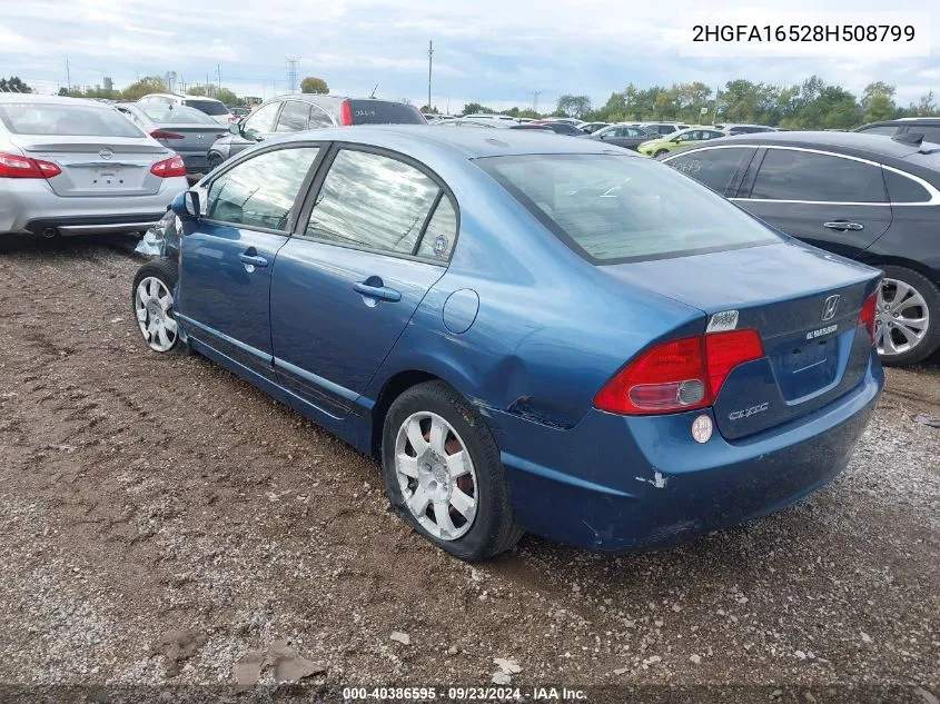 2008 Honda Civic Lx VIN: 2HGFA16528H508799 Lot: 40386595