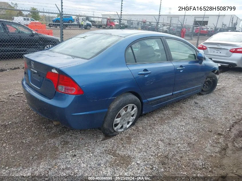 2008 Honda Civic Lx VIN: 2HGFA16528H508799 Lot: 40386595