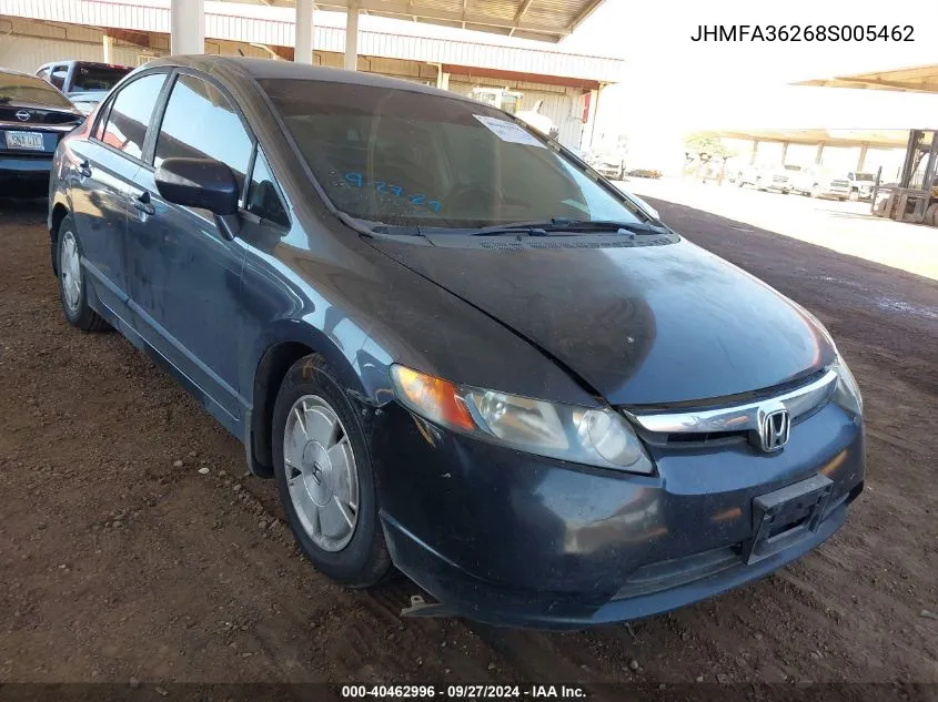 2008 Honda Civic Hybrid VIN: JHMFA36268S005462 Lot: 40462996