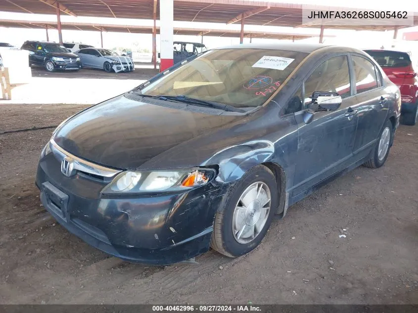 2008 Honda Civic Hybrid VIN: JHMFA36268S005462 Lot: 40462996