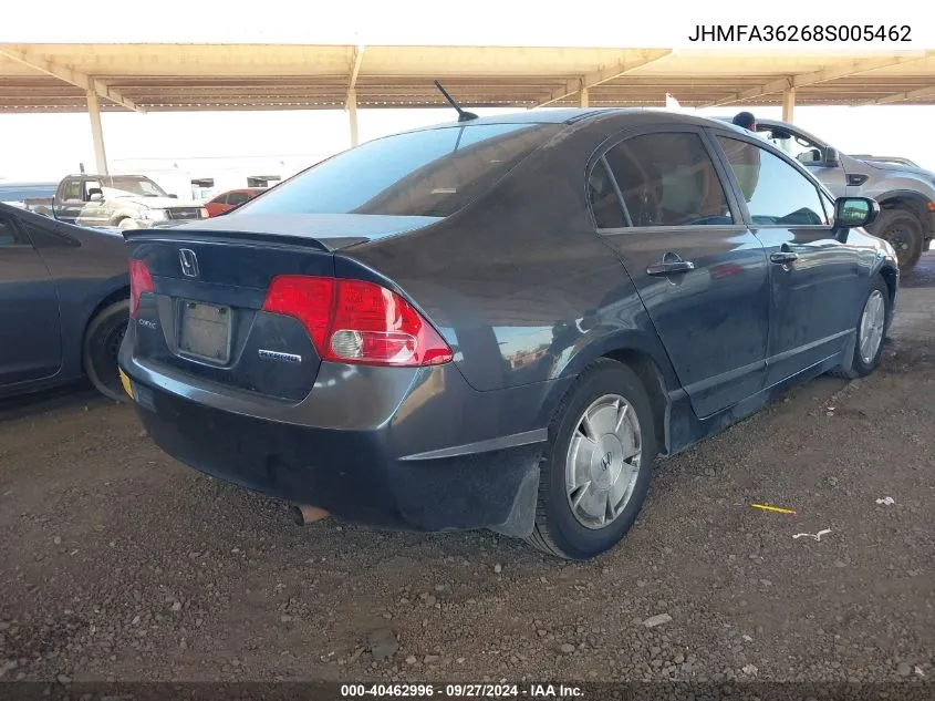 2008 Honda Civic Hybrid VIN: JHMFA36268S005462 Lot: 40462996