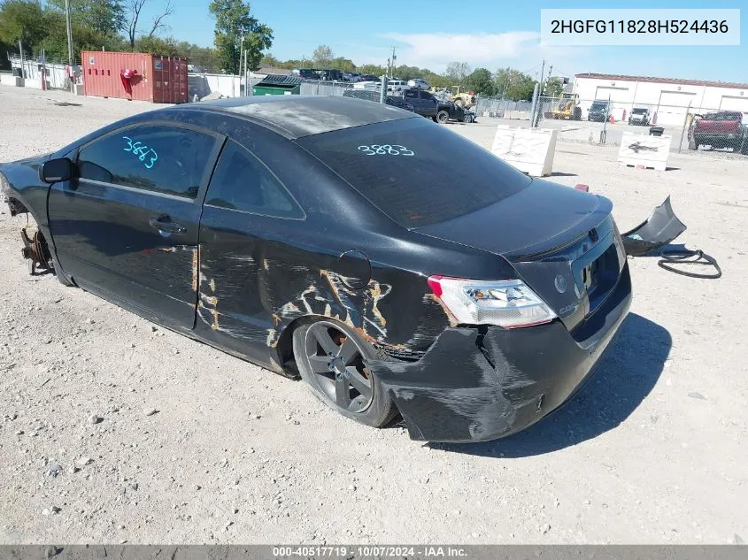 2008 Honda Civic Ex VIN: 2HGFG11828H524436 Lot: 40517719