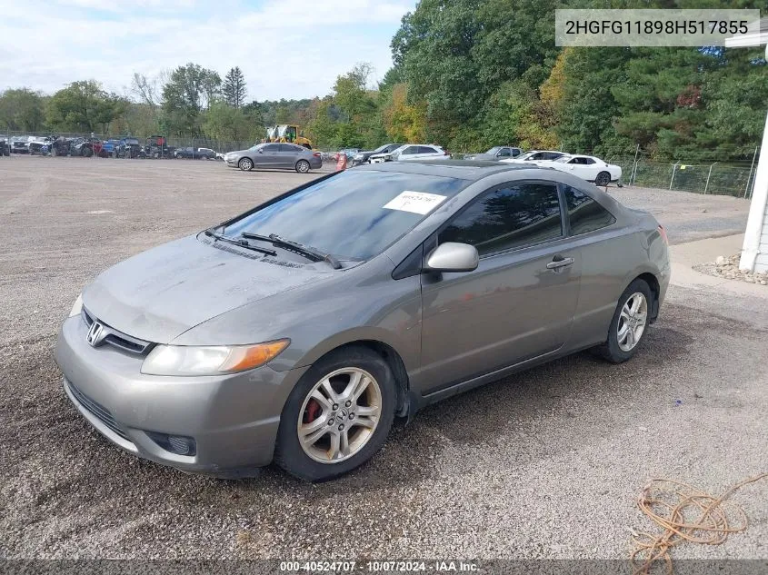 2008 Honda Civic Ex VIN: 2HGFG11898H517855 Lot: 40524707