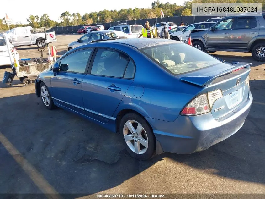 2008 Honda Civic Ex VIN: 1HGFA16848L037624 Lot: 40558710