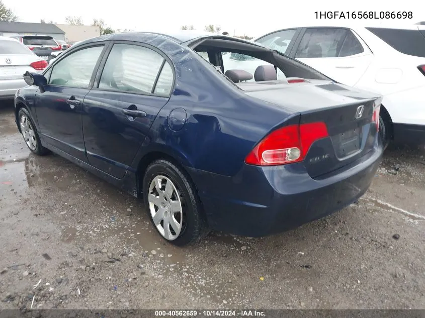 1HGFA16568L086698 2008 Honda Civic Lx