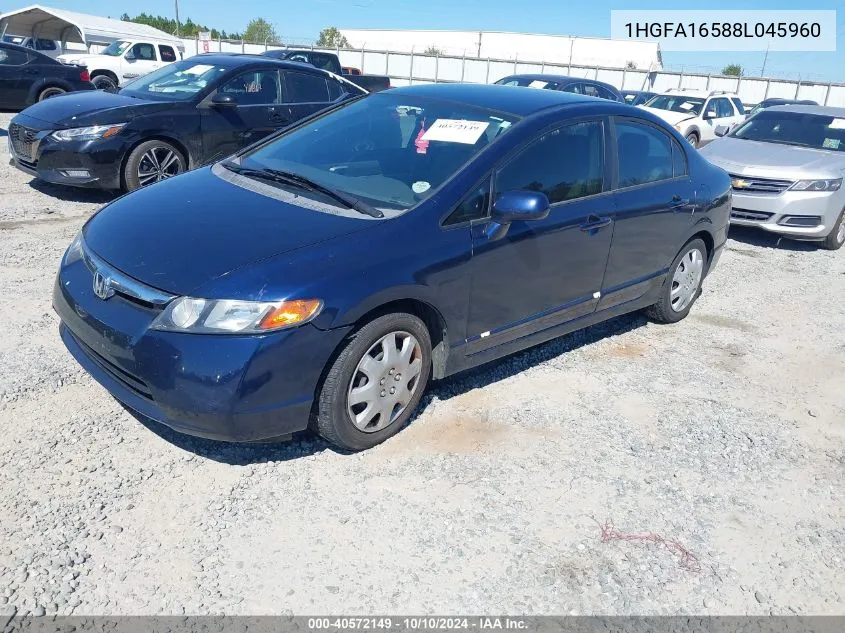 2008 Honda Civic Lx VIN: 1HGFA16588L045960 Lot: 40572149