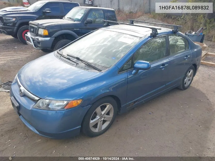 2008 Honda Civic Ex VIN: 1HGFA16878L089832 Lot: 40574929