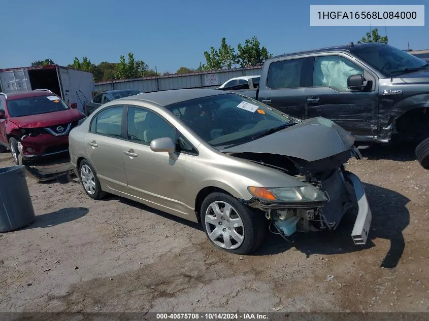 2008 Honda Civic Lx VIN: 1HGFA16568L084000 Lot: 40575708