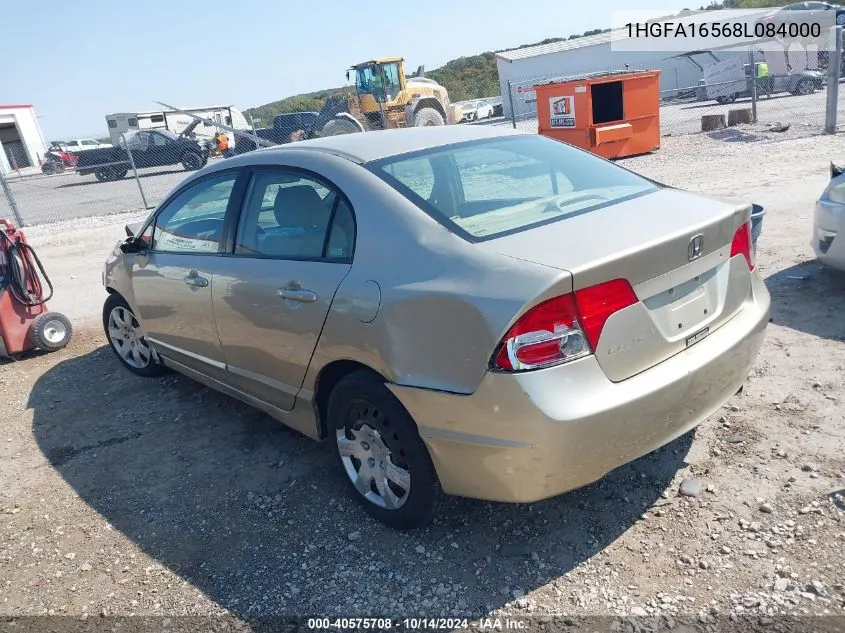 2008 Honda Civic Lx VIN: 1HGFA16568L084000 Lot: 40575708