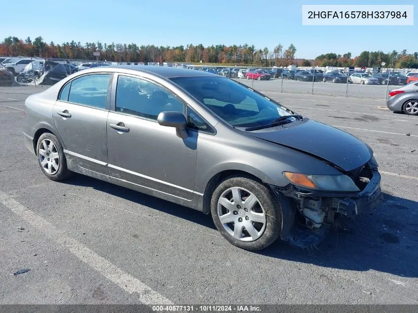 2008 Honda Civic Lx VIN: 2HGFA16578H337984 Lot: 40577131