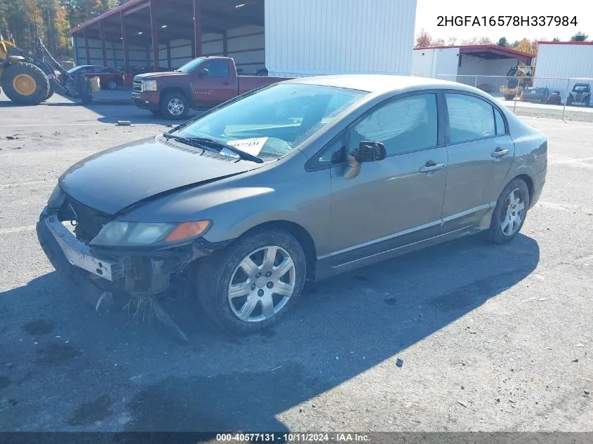 2008 Honda Civic Lx VIN: 2HGFA16578H337984 Lot: 40577131