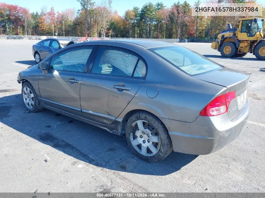 2008 Honda Civic Lx VIN: 2HGFA16578H337984 Lot: 40577131