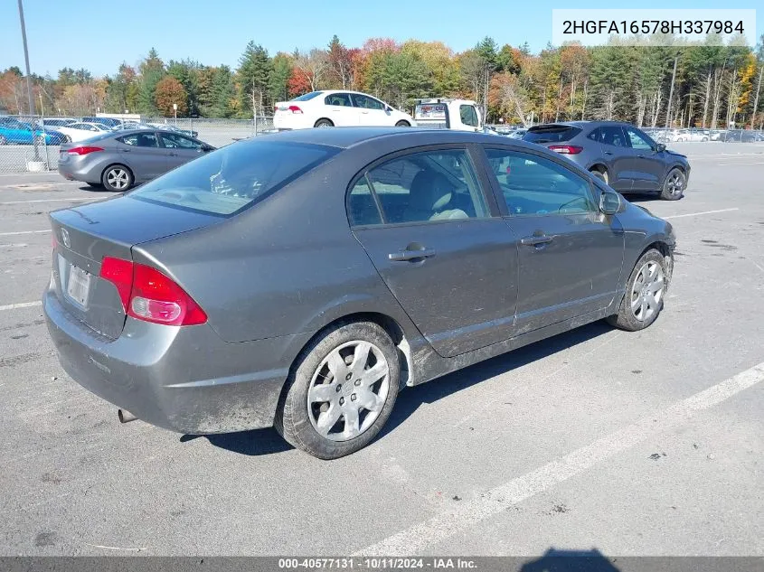 2008 Honda Civic Lx VIN: 2HGFA16578H337984 Lot: 40577131