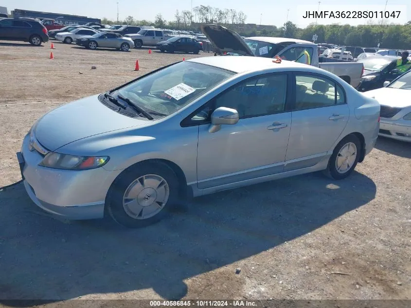 2008 Honda Civic Hybrid VIN: JHMFA36228S011047 Lot: 40586845