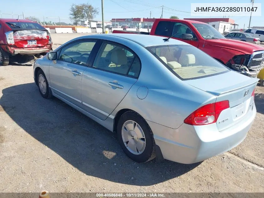 2008 Honda Civic Hybrid VIN: JHMFA36228S011047 Lot: 40586845