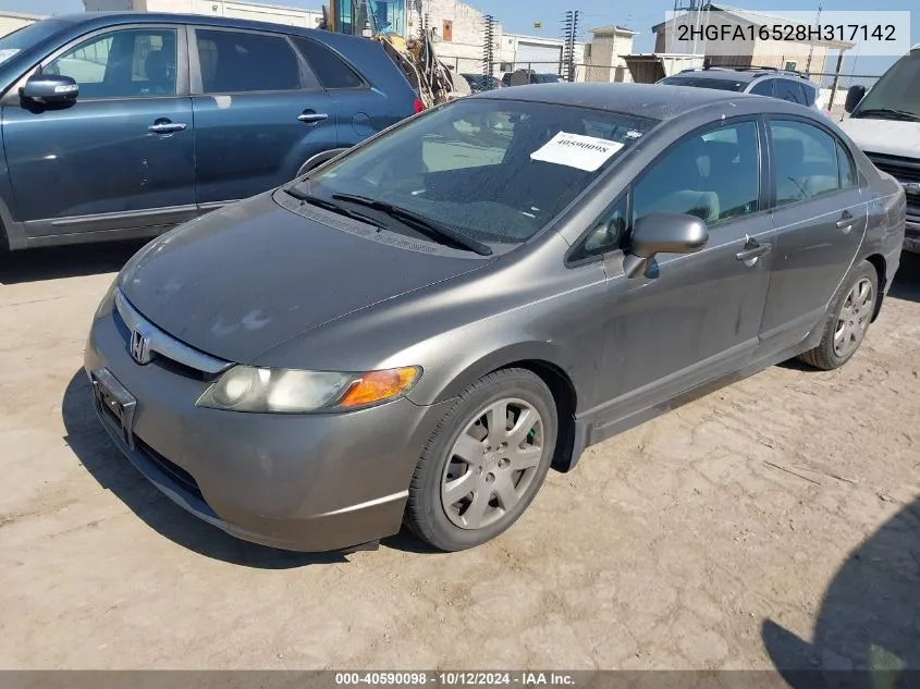 2HGFA16528H317142 2008 Honda Civic Lx