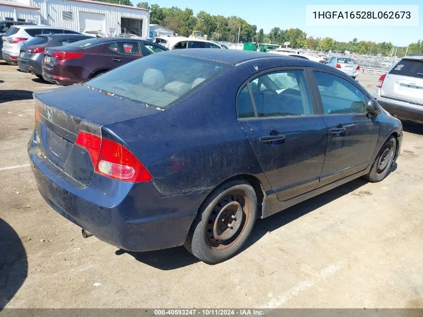 2008 Honda Civic Lx VIN: 1HGFA16528L062673 Lot: 40593247