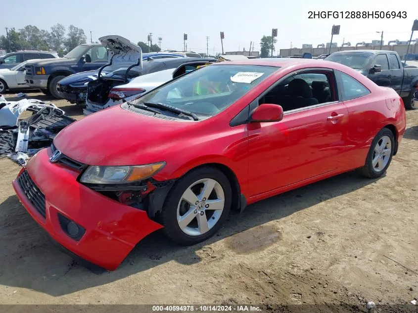 2008 Honda Civic Ex VIN: 2HGFG12888H506943 Lot: 40594978