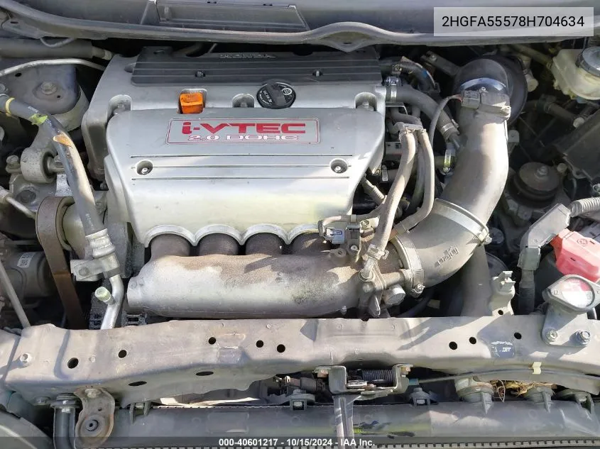 2HGFA55578H704634 2008 Honda Civic Si/Si Mugen