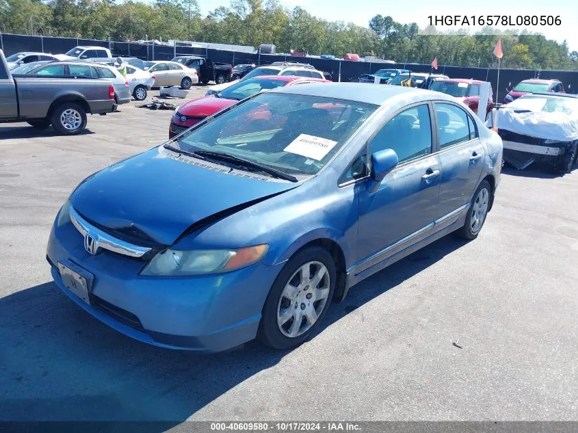 2008 Honda Civic Lx VIN: 1HGFA16578L080506 Lot: 40609580