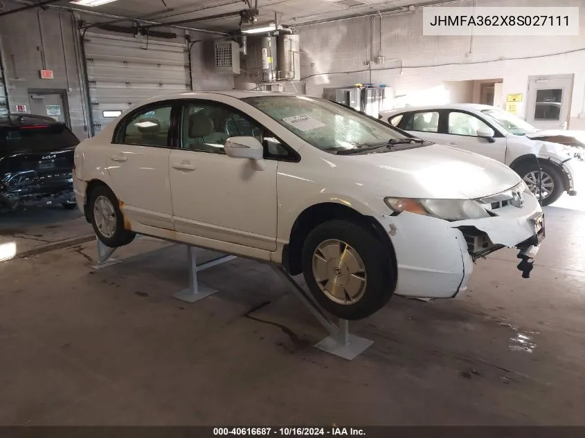 2008 Honda Civic Hybrid VIN: JHMFA362X8S027111 Lot: 40616687