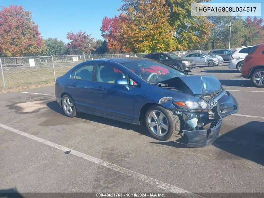 2008 Honda Civic Ex VIN: 1HGFA16808L054517 Lot: 40621763